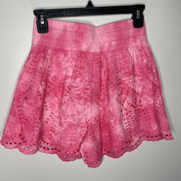 GENERATION LOVE Womens Pink Eyelet Ferris Embroidered Shorts NEW Scalloped Sz S - Picture 6 of 12
